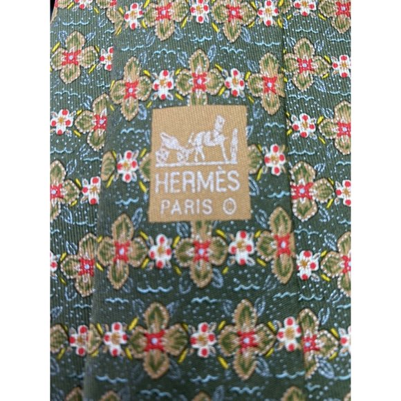 HERMES PARIS (7675 TA)  TIE 100%  SILK - Picture 2 of 8